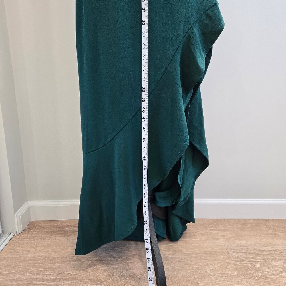 Lulus Ruffled Halter Maxi Dress Emerald Green Small Flaw Pearl New With Tags $99 - Picture 7 of 16